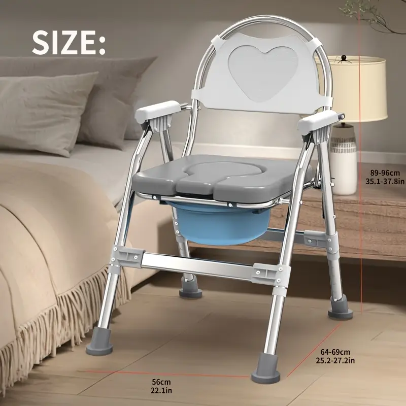 Portable Folding Commode Chair for Elderly - Image 3