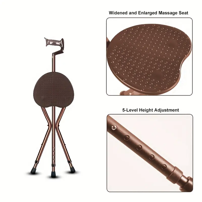 2 in 1 Folding Walking Stick Chair - Image 2