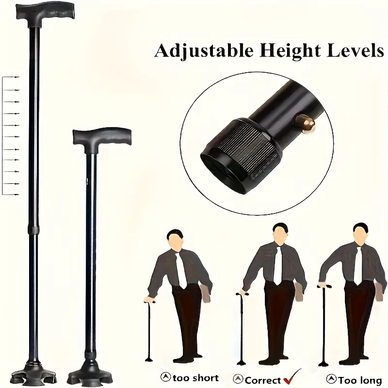 Aluminum Adjustable Telescopic Walking Cane - Image 2