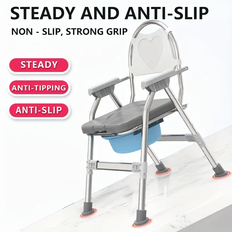 Portable Folding Commode Chair for Elderly - Image 2