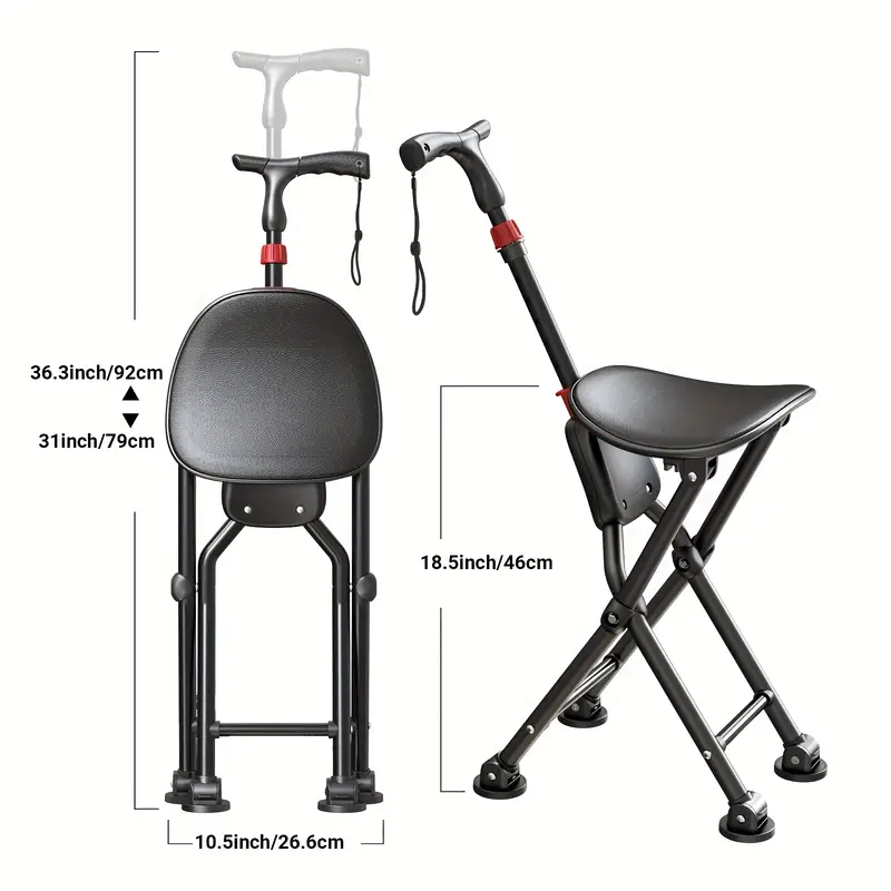 Foldable Cane with Seat Portable & Durable - Image 3