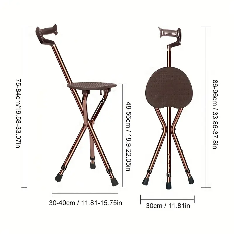 2 in 1 Folding Walking Stick Chair - Image 3